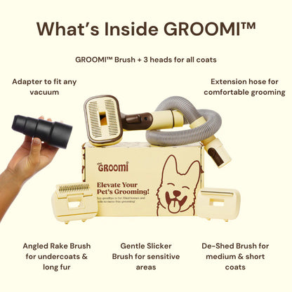 Yomi&GROOMI™ 3-In-1 Vacuum Pet Brush